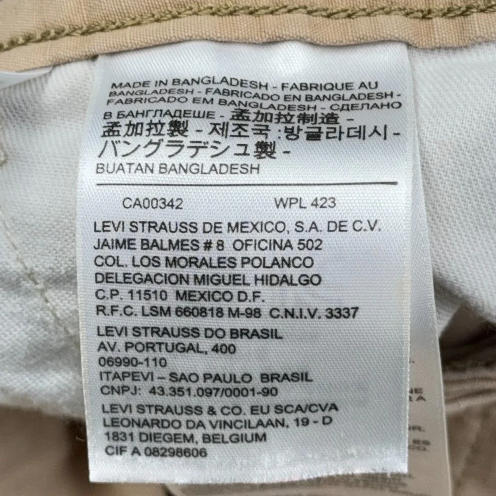 Levis Cargo Shorts Men 38 Tan Brown Rip Stop Canvas Hiking Dad Adult Utility